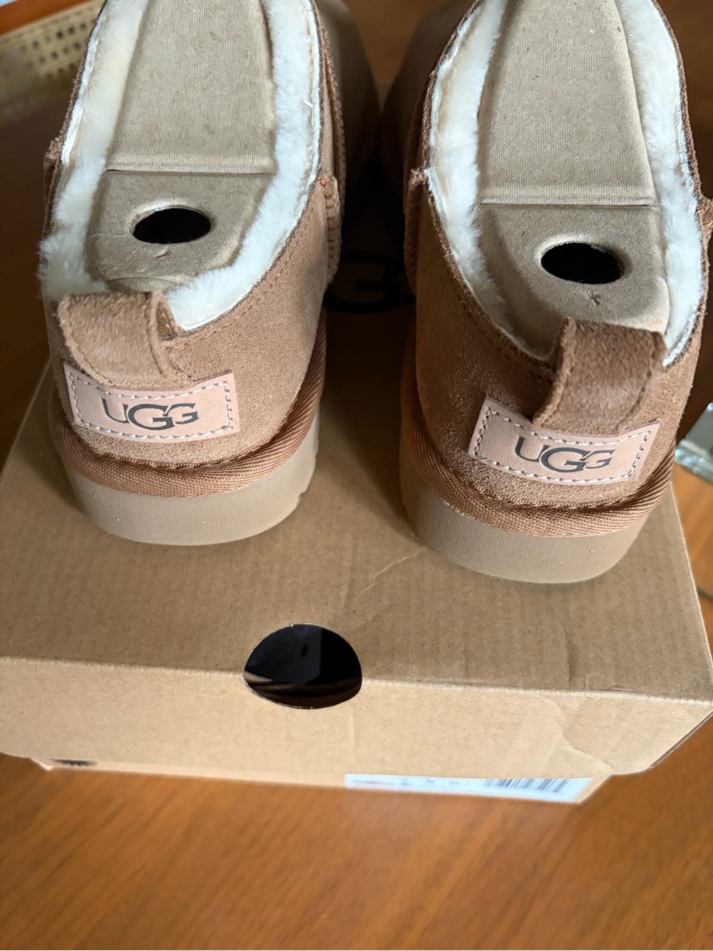 UGG Chestnut Suede Slip-On Slippers - Picture 3 of 10